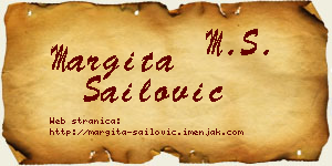 Margita Sailović vizit kartica